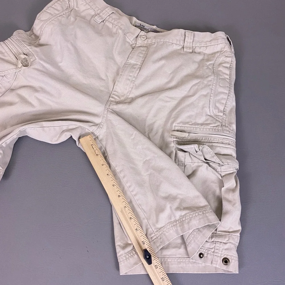 Lee Dungarees Shorts Men's Size 36 Khaki Tan Cotton Twill Cargo Heavy Duty